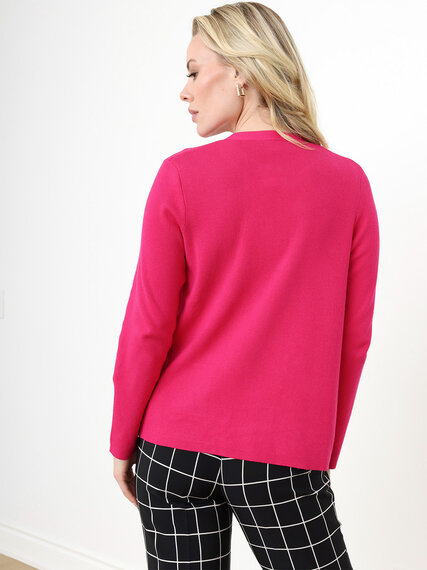 Petite Long Sleeve Open Front Knit Cardigan Image 3