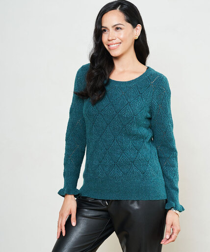 Boat Neck Pointelle Sweater Image 4