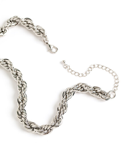 Silver Twisted Rope Necklace Image 4