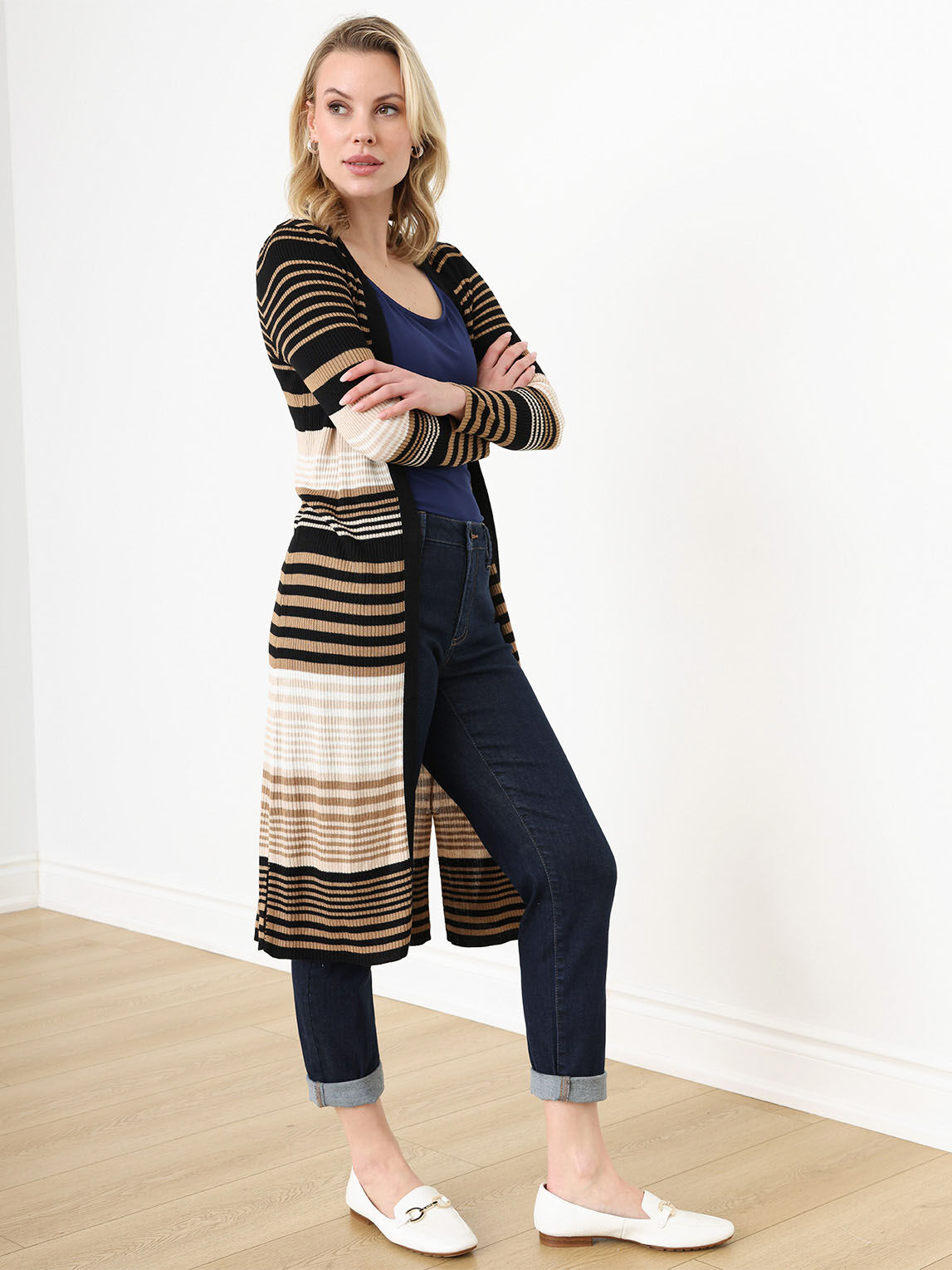 Petite Maxi Open-Front Cardigan Sweater