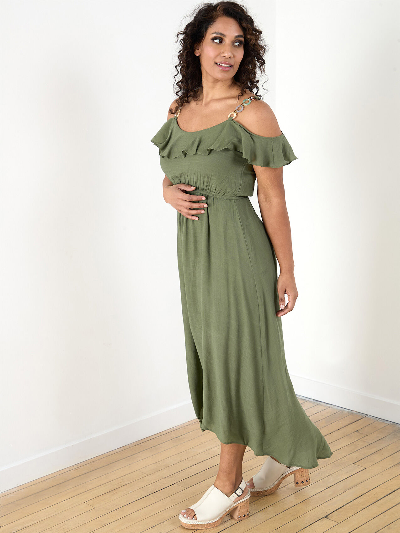 Cold shoulder petite dress hot sale