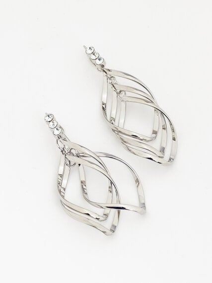 Silver Twisted Dangler Earrings Image 3