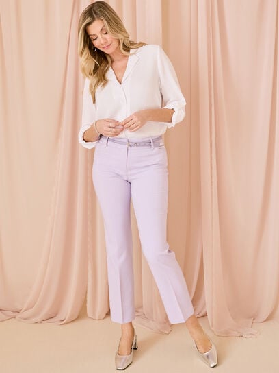 Leah Straight Ankle Pant in Lilac