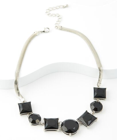 Short Faceted Stone Statement Necklace