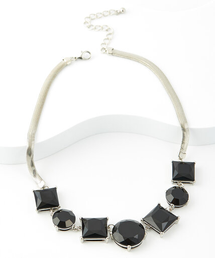 Short Faceted Stone Statement Necklace Image 3