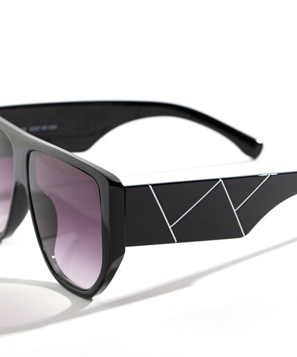 Oversized Zigzag Arm Sunglasses Image 2