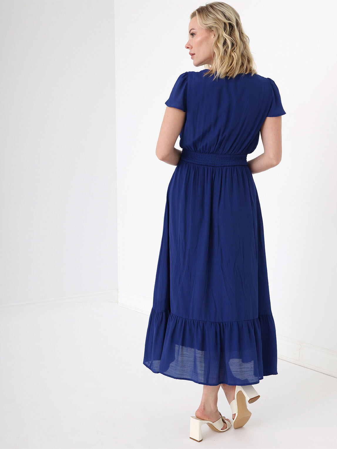 Petite Gauze Short Sleeve Maxi Dress Cleo 4000009150