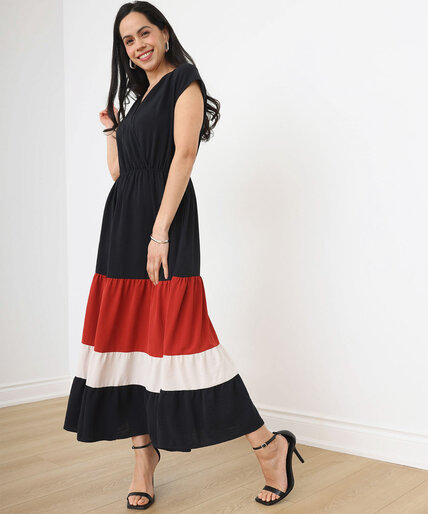 Petite Short Sleeved Tiered Maxi Dress Image 1