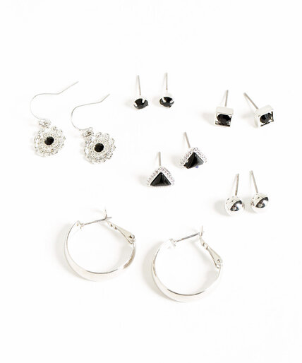 Silver & Black Earring 6-Pack Image 1