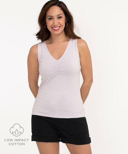 Low Impact Ruched V-Neck Tank Image 1