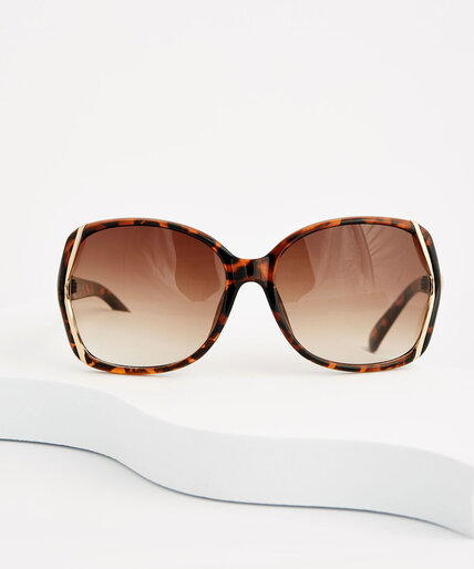 Tortoise Sunglasses with Metal Detail Image 2