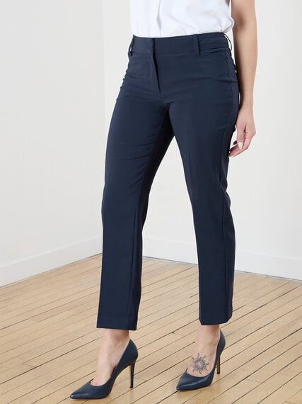 Leah Navy Straight Ankle Pant Image 5