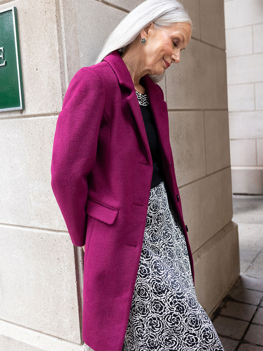 Petite pink wool coat online