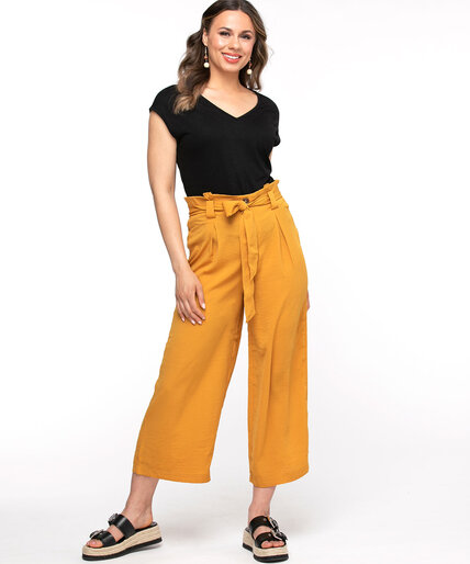 Wide Leg Pull-On Crop Pant Image 1