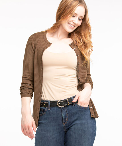 Ribbed Button Front Cardigan Image 6