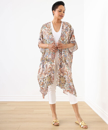 Printed Kimono with Side Slits Image 6