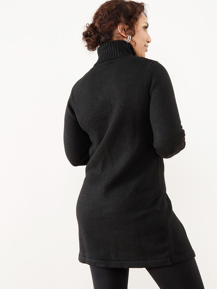 Petite turtleneck tunic sweater Cleo Black S