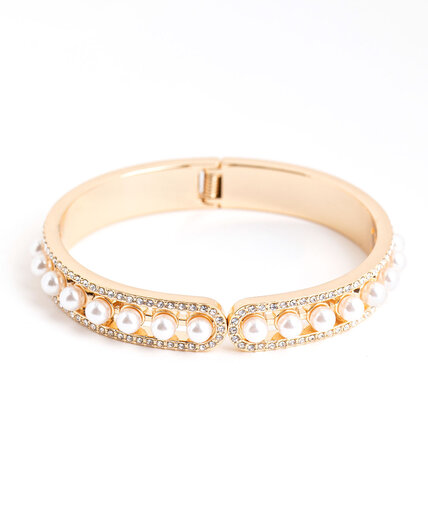 Gold Pearl Hinge Bracelet Image 1
