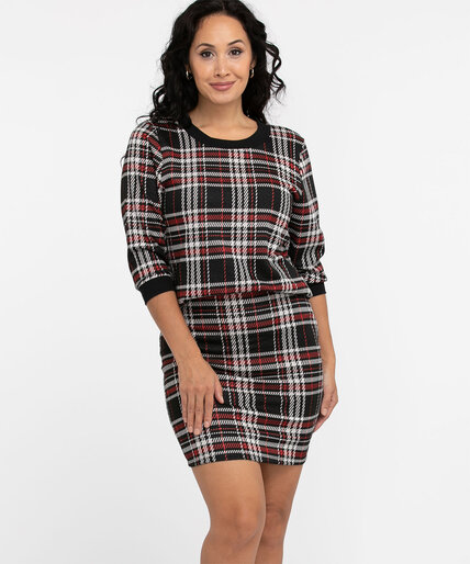 Plaid Knit Pullover Image 6