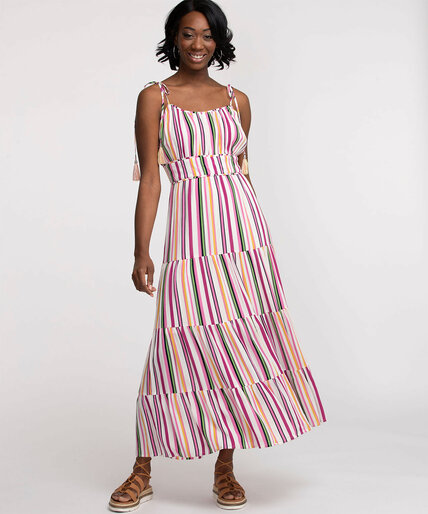 Striped Strappy Maxi Dress Image 3
