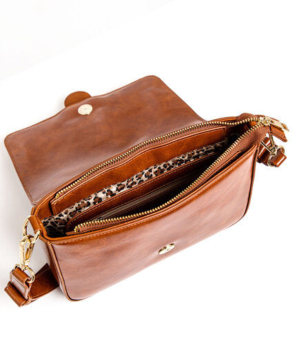 Brown Buckle Saddle Handbag Image 3
