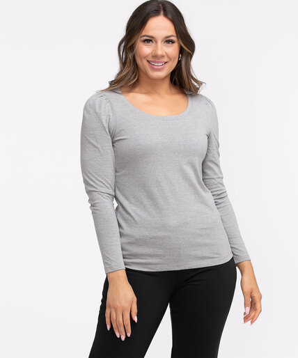 Cotton Blend Long Puff Sleeve Tee Image 3