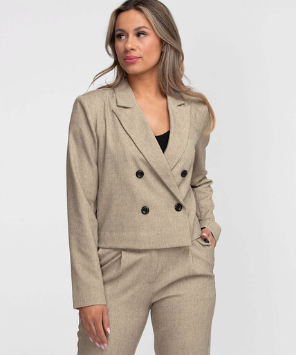 Cropped Double Breasted Blazer Image 2