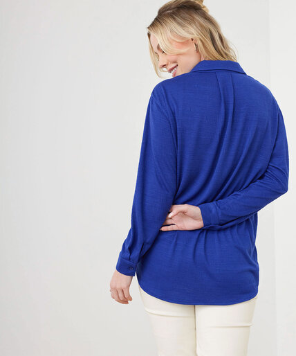 Textured Button Front Shirt Image 3