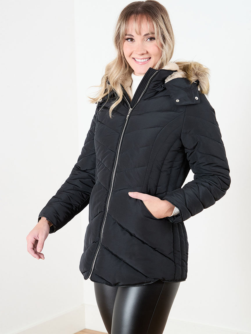 Chevron down coat deals