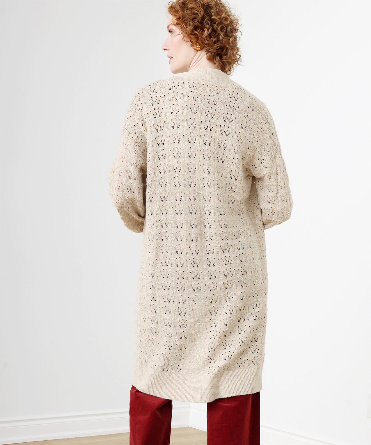 Cream long cardigan sweater shop
