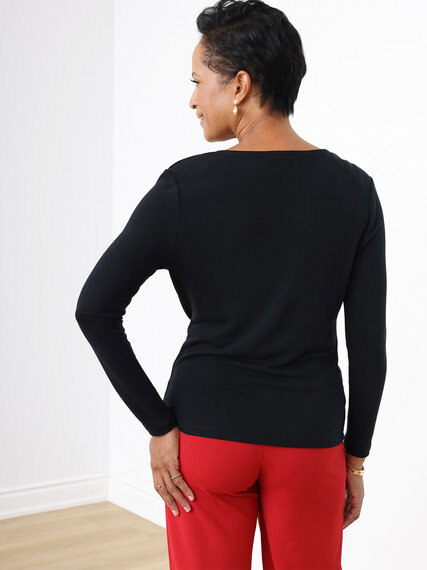 Long Sleeve Cowl Neck Top Image 5