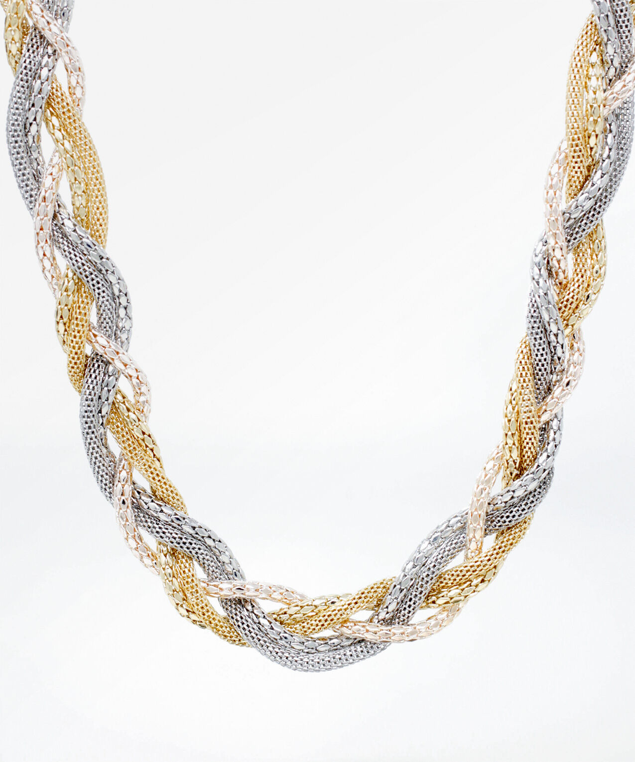 Mixed Metal Braided Short Necklace