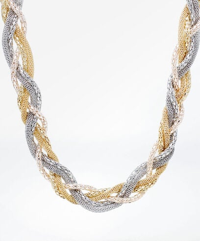 Mixed Metal Braided Short Necklace