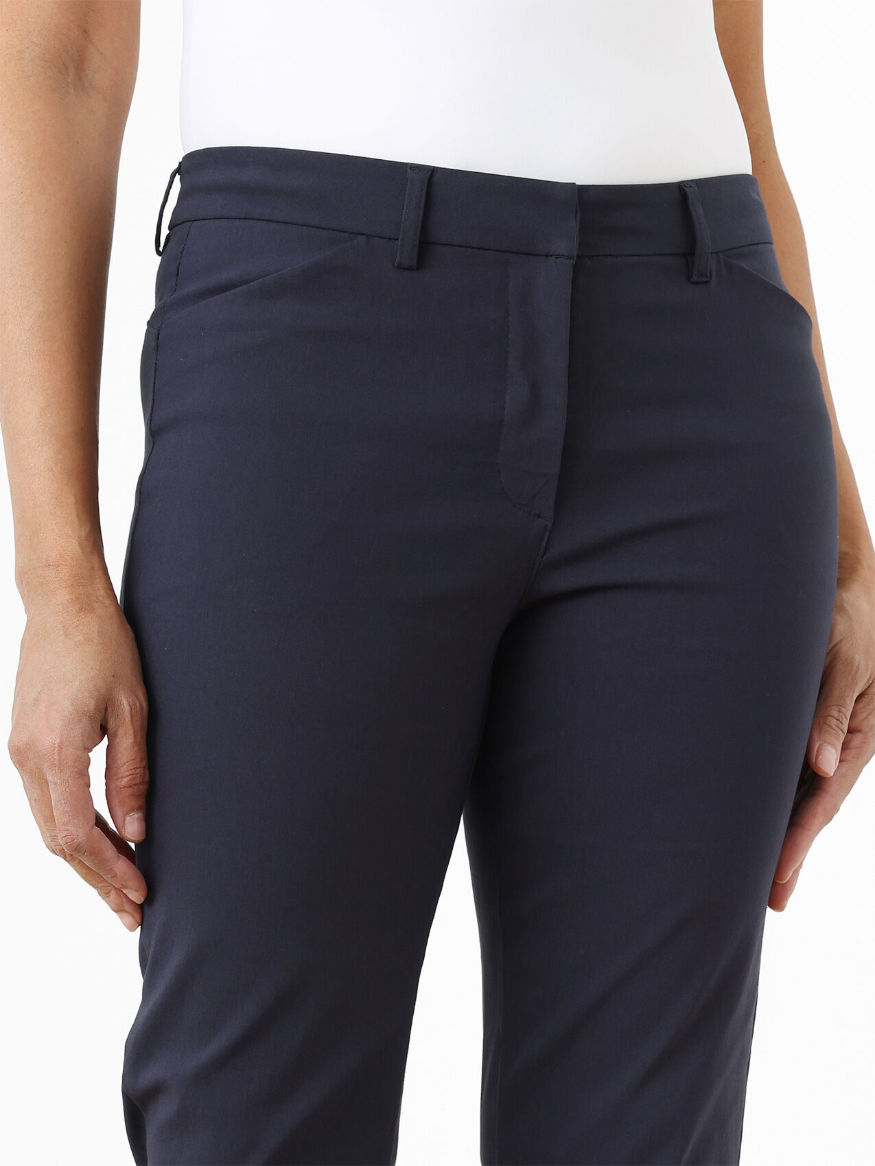 Christy Slim Navy Ankle Pant Microtwill