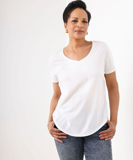Relaxed V-Neck Graphic T-Shirt Image 1