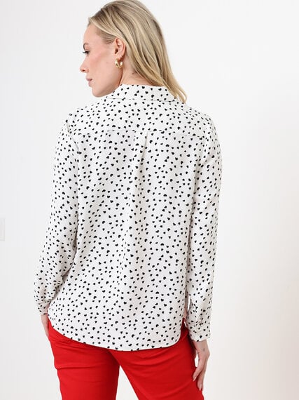 Petite Long Sleeve Collared Blouse in Crepe Fabric Image 4