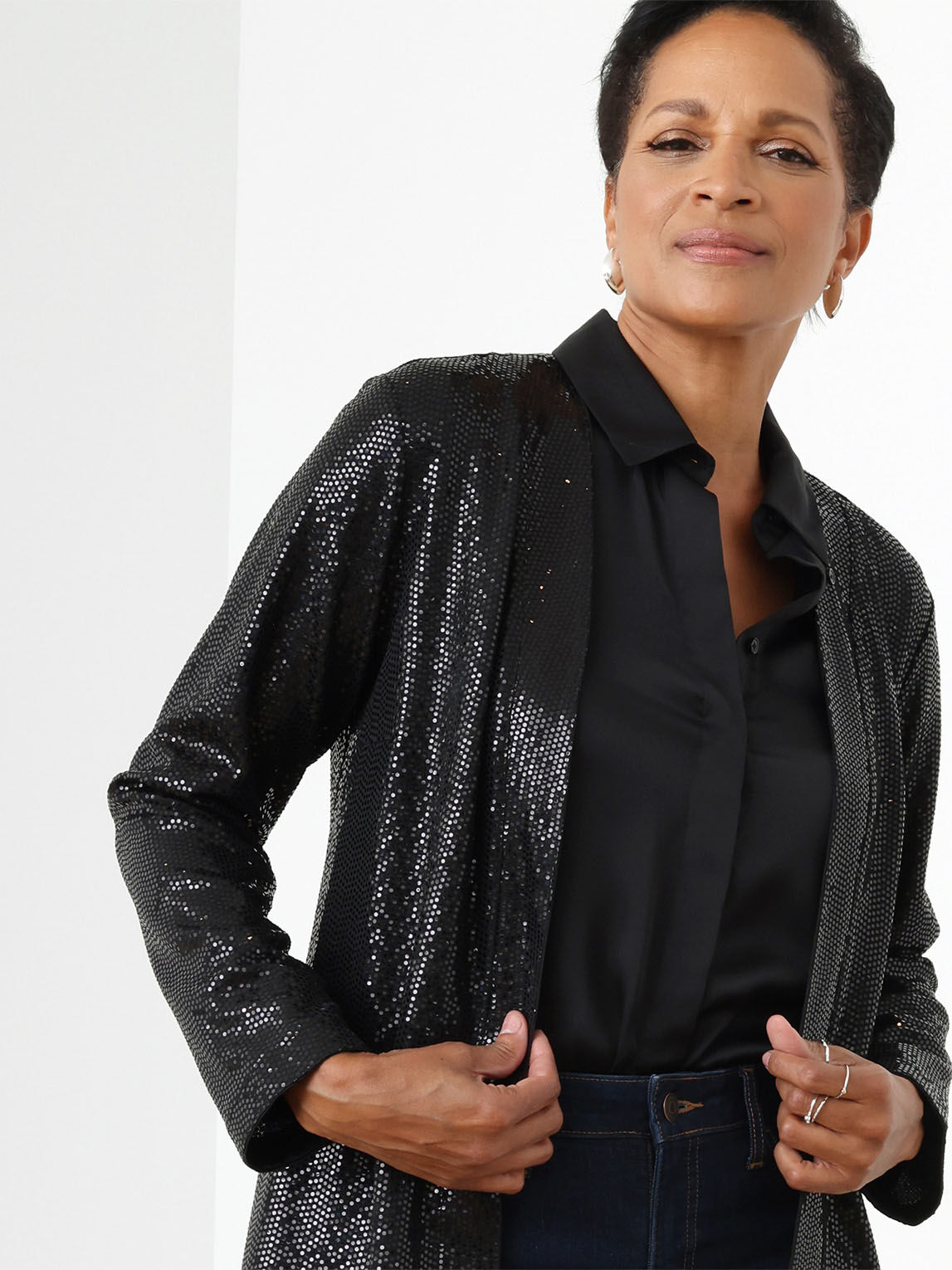 Glitter duster jacket sales