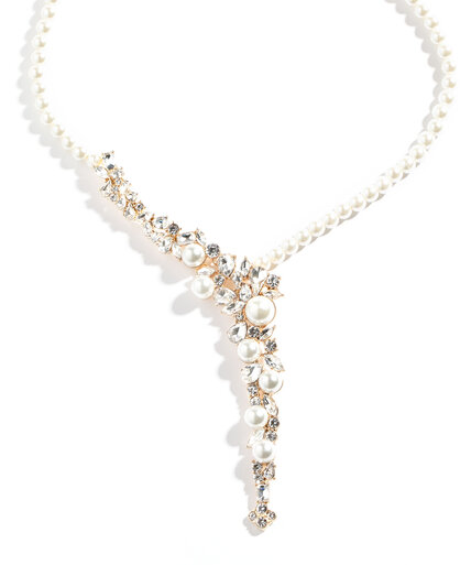 Short Pearl & Gem Necklace Image 1