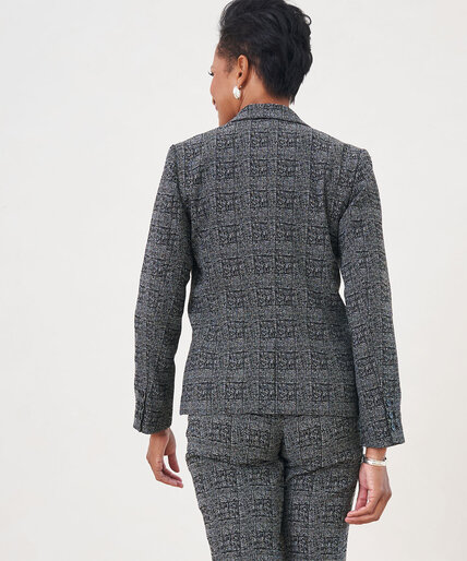 Jacquard One-Button Suit Jacket Image 5
