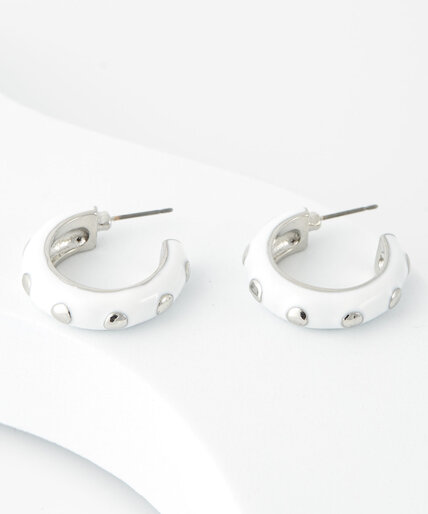 Small Enamel Hoop Earrings Image 2
