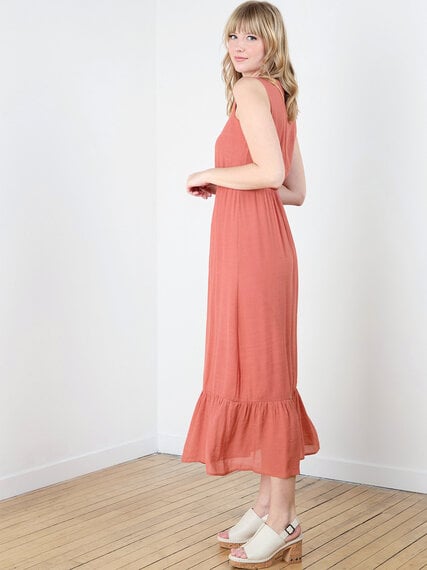 Sleeveless Maxi Dress with Lace Neck Detail by Luxology Image 3