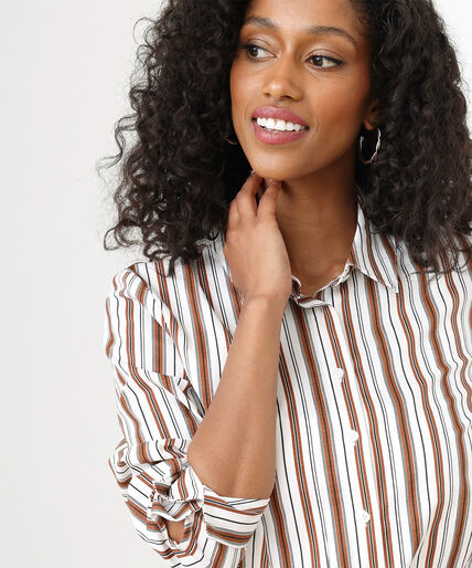 Petite Collared Button-Up Shirt Image 5