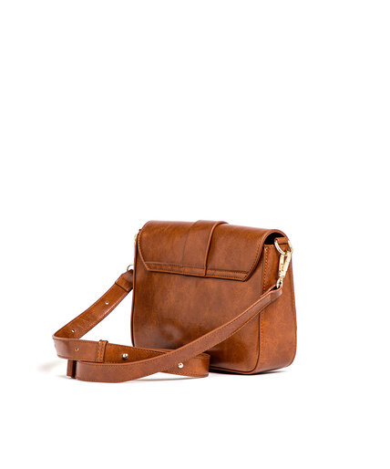 Brown Buckle Saddle Handbag Image 2