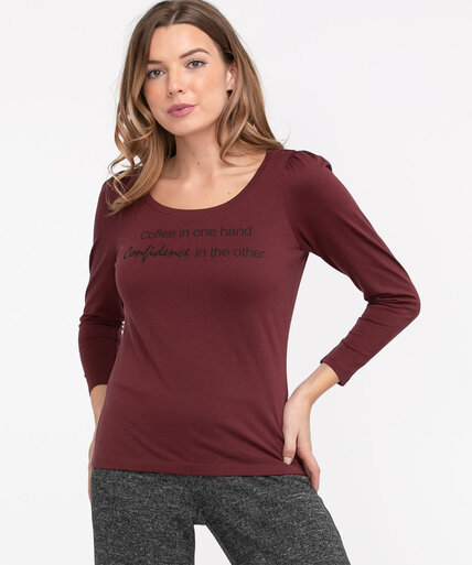Cotton Blend Long Puff Sleeve Tee Image 2
