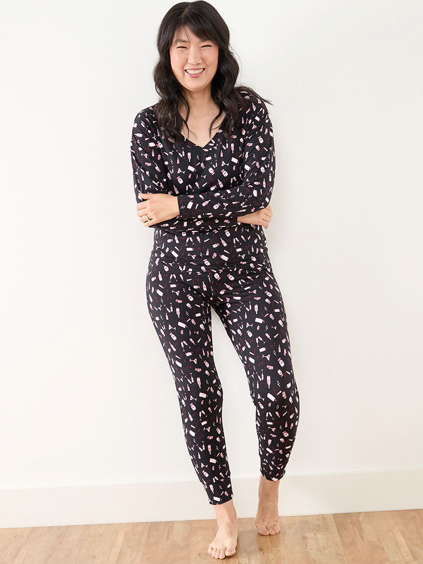 Cleo Soft V Neck Jogger Pajama Set