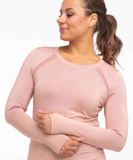 Long Sleeve Mesh Detail Active Top Image 3