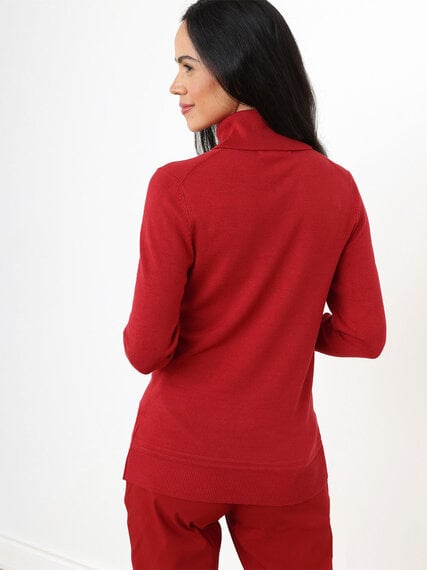Petite Turtleneck Sweater with Button Detail Image 4