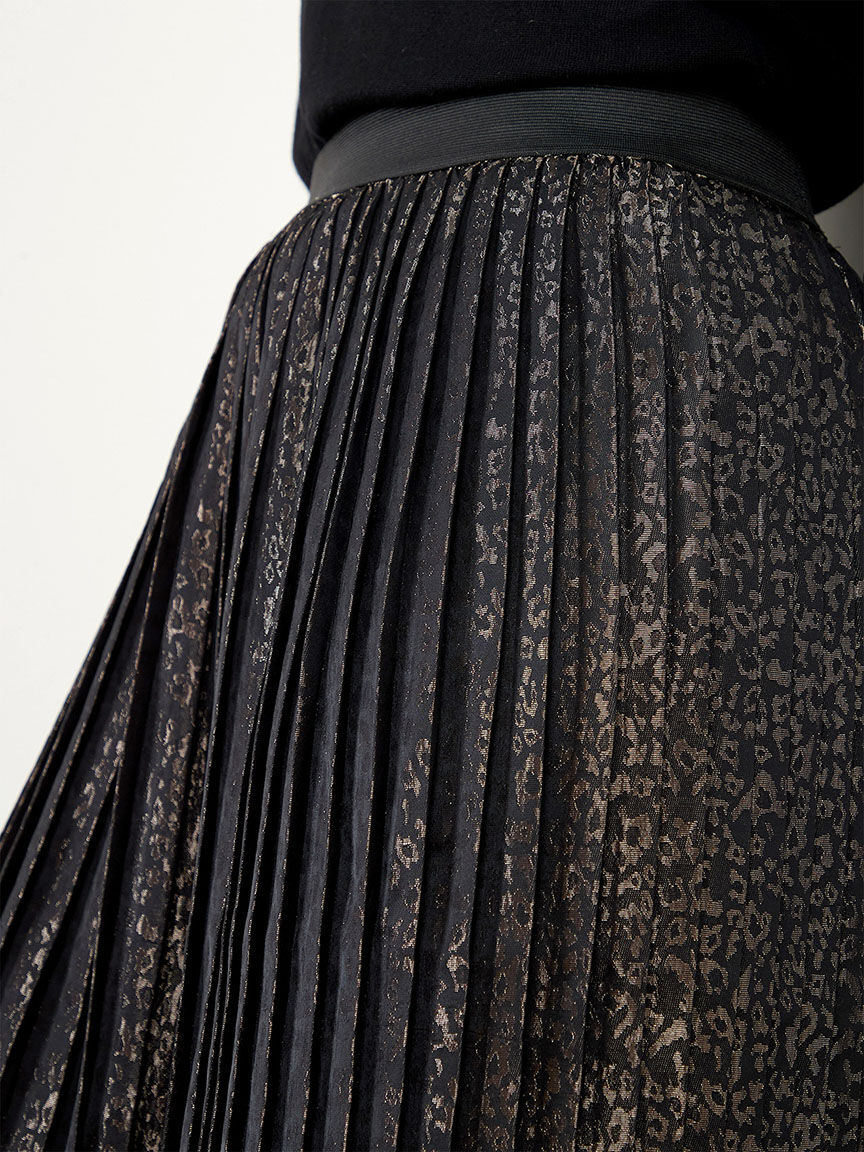 Black sequin pleated skirt top
