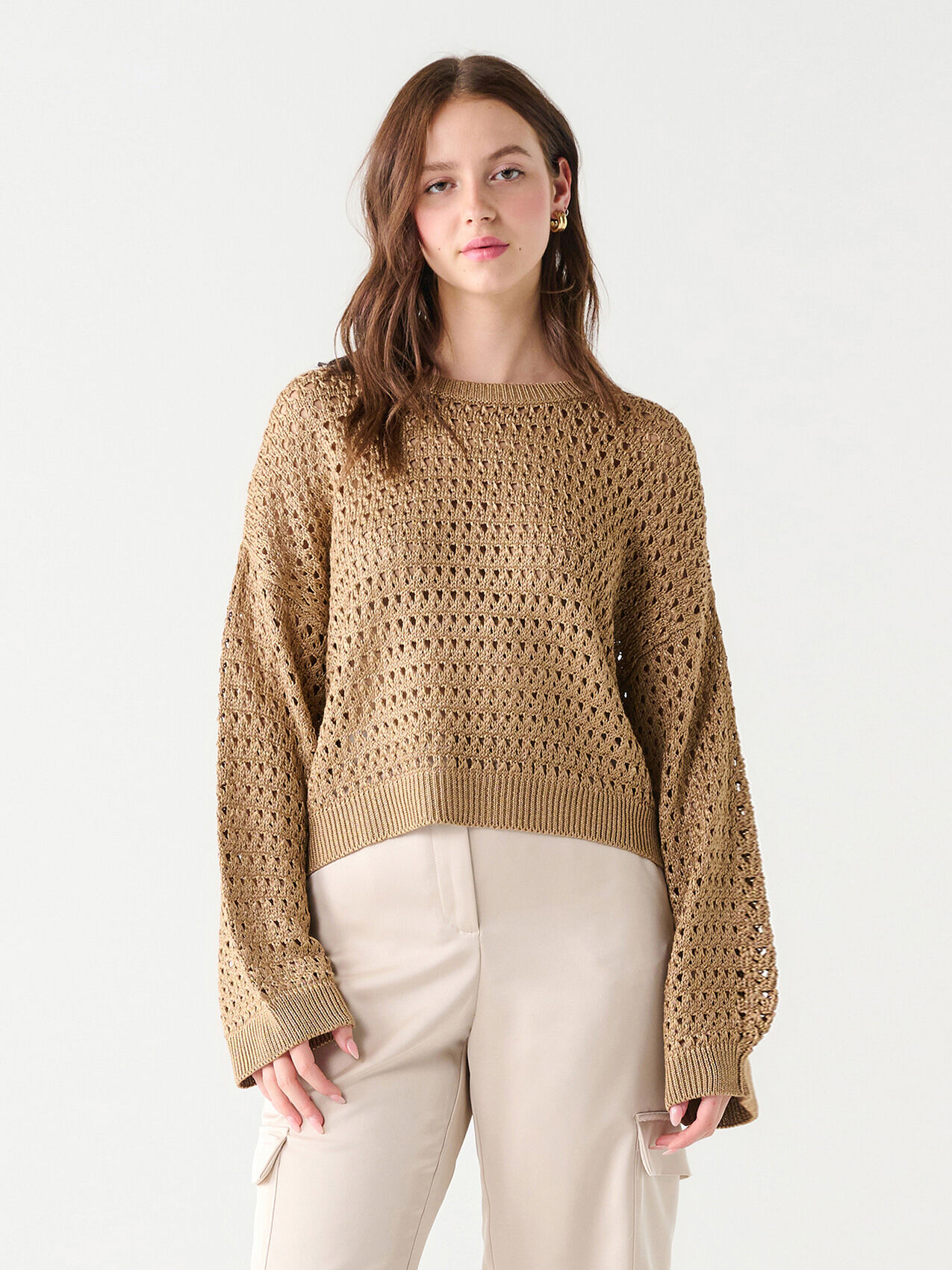Crochet knit sweater new arrivals