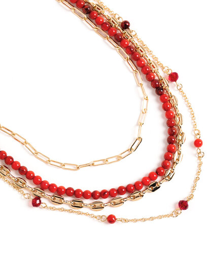 Ruby Beaded Layer Necklace Image 2